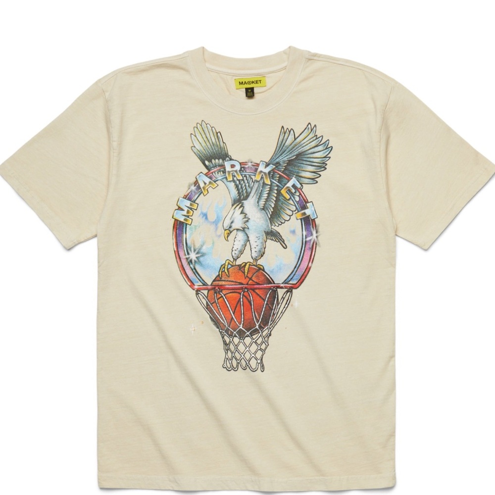Market Dunking Eagle Graphic Print Cotton Brown T-shirt Men' Graphic T-Shirt